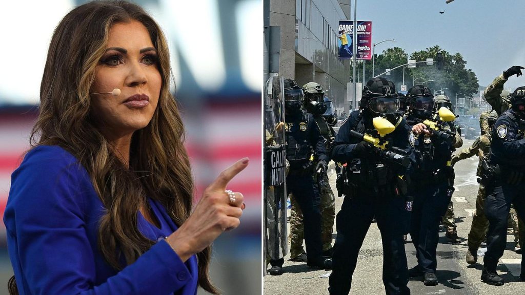 Noem doesn't rule out use of active duty troops to quell LA rioters