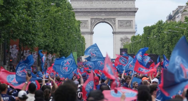PSG holds victory parade in Paris with Champions League trophy after overnight violence
