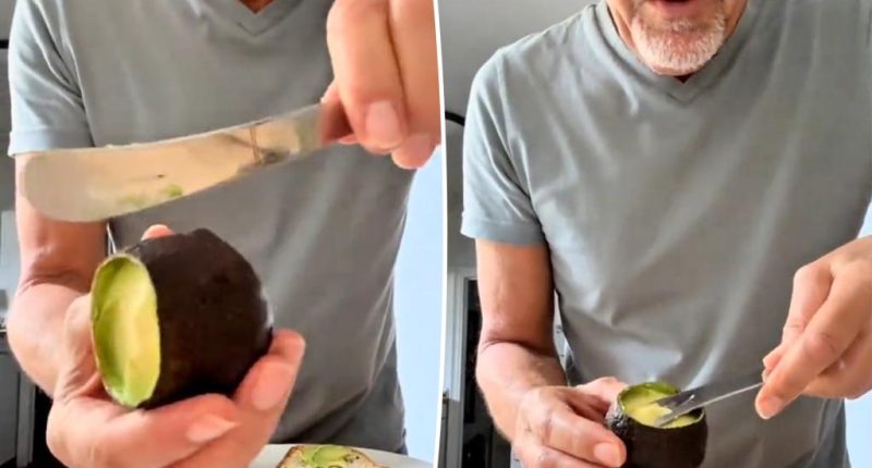 Social media users baffled over man's strange way of cutting an avocado: 'This is genius'