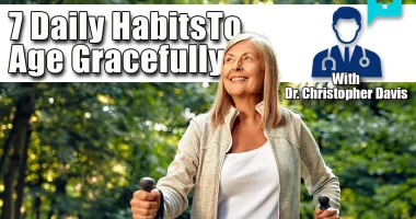 A joyful senior woman walks confidently in a lush park with her walking sticks, radiating positivity and inspiring those around her to embrace life with her cheerful demeanor and vibrant energy. 7 Cardiologist-Approved Habits That Help You Age Gracefully. Cover