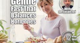 Beautiful mature woman having a healthy lunch break at home, she is smiling at camera. The Gentle 12-Hour Fast That Doesn