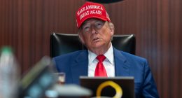 President Trump at a national security meeting.