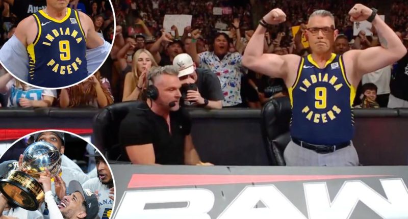 WWE announcer Michael Cole makes good on Pat McAfee Pacers bet