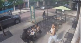 Security camera footage of dine-and-dashing in Chicago.