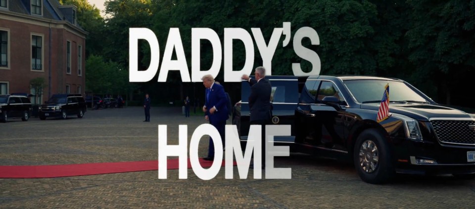 Donald Trump arriving at the NATO Summit in The Hague, Netherlands.