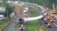 Wind turbine blade crashes into traffic on busy Northeast interstate