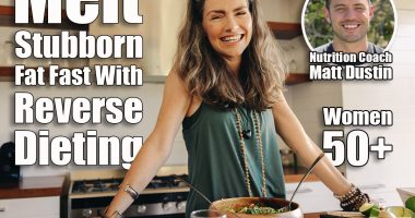 Happy vegan woman smiling at the camera while preparing a plant-based meal. Mature woman following an organic recipe in her kitchen. Healthy senior woman eating clean at home.The