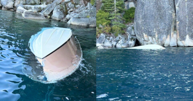Six people were killed, two people were hospitalized and two others remain missing after a boat capsized in Lake Tahoe on June 21, 2025. (U.S. Coast Guard)