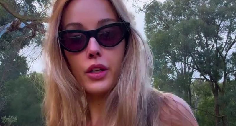 AFL WAG Bec Judd refers to herself as a 'Maori-white girl' as she shows off her tiny figure in skimpy swimwear
