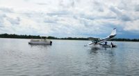 Airplane crash-lands in Wisconsin lake, pilot rescued by witness