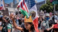 Anti-Trump demonstrators crowd streets, parks and plazas across the US. Organizers say millions came