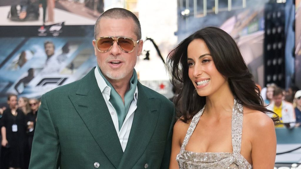 Brad Pitt rocks a British Racing Green-coloured suit as he makes another appearance with his glam girlfriend Ines de Ramon at F1: The Movie premiere in London