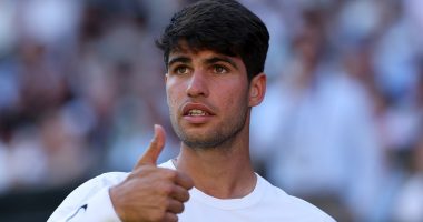 Carlos Alcaraz stops Centre Court clash to give water to an ill fan before sealing thrilling five-set win after match was suspended