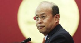 Chinese ambassador to Australia, Xiao Qian, addresses the media, at the Chinese embassy in Canberra on Tuesday 26 November 2024.