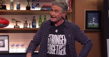 Dave Hughes loses it as he rips Carlton AFL team to shreds in wild TV outburst about poisonous mushrooms and machetes