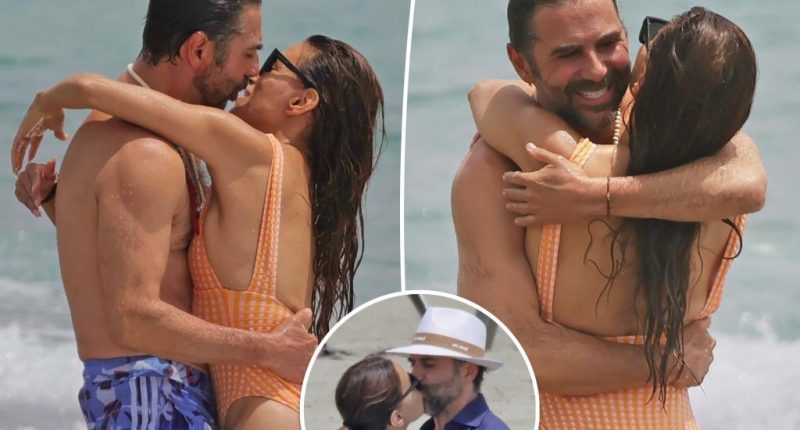 Eva Longoria and husband José Bastón show PDA during beach romp in Spain