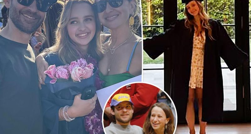 Exes Tobey Maguire and Jennifer Meyer reunite for daughter Ruby’s high school graduation