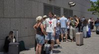 Citizens of Poland and Austria assemble at a hotel in Tel Aviv