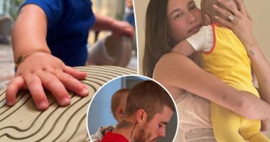 Hailey and Justin Bieber show off son Jack’s custom $700 baby bracelet
