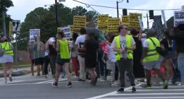 Hundreds march in "Hands Off" protest in Georgia
