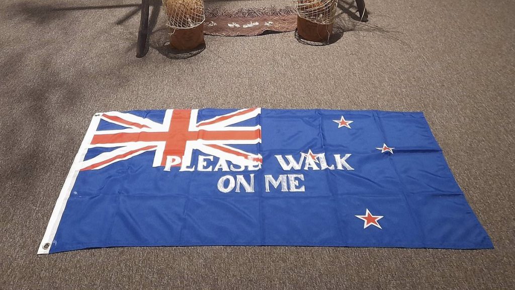 Indigenous leader Warren Mundine slams disgusting piece of 'artwork' that urges people to walk on the flag