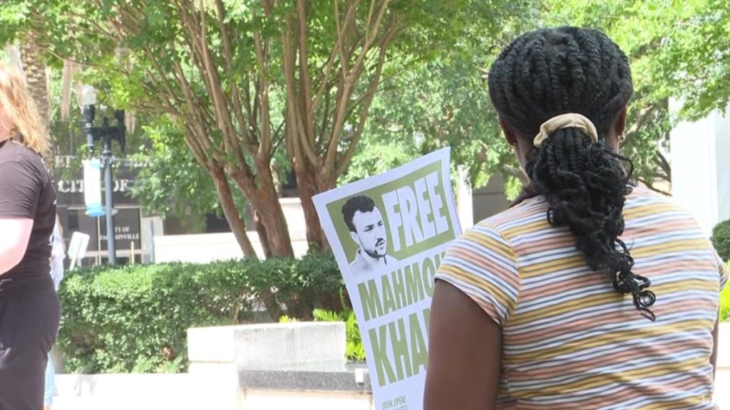 Jacksonville rally held demanding release of Columbia University student
