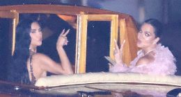 Kim and Khloe Kardashian look partied out as A listers leave Lauren Sanchez and Jeff Bezos’ wedding by boat in Venice