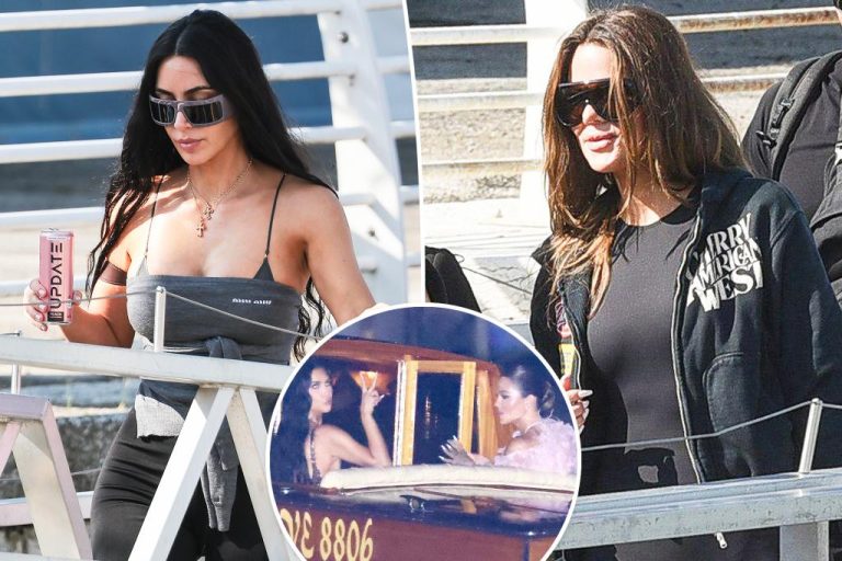 Kim and Khloé Kardashian spotted leaving Venice after Jeff Bezos, Lauren Sánchez’s $50M wedding