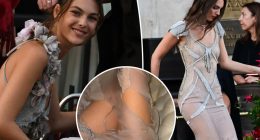 Leonardo DiCaprio’s girlfriend, Vittoria Ceretti, suffers embarrassing wardrobe malfunction at Bezos wedding