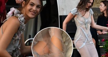 Leonardo DiCaprio’s girlfriend, Vittoria Ceretti, suffers embarrassing wardrobe malfunction at Bezos wedding