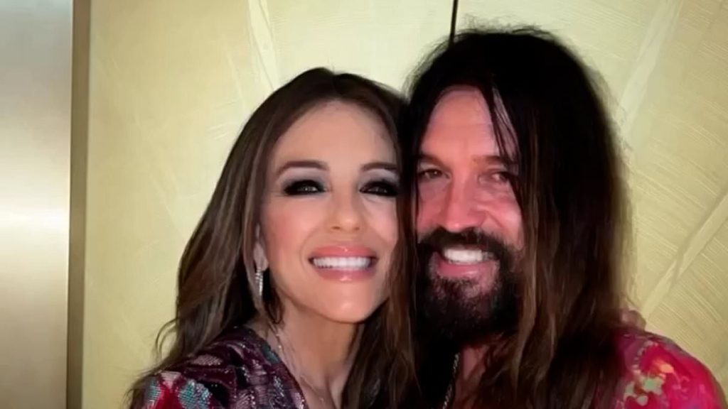 Liz Hurley shares 'proud parents' snap of son Damian and Miley Cyrus