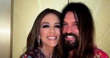 Liz Hurley shares 'proud parents' snap of son Damian and Miley Cyrus