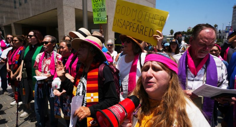 Protesters gather to denounce ICE