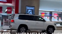 A video captured the car erratically driving through the centre.