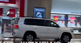 A video captured the car erratically driving through the centre.