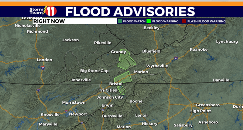 Mudslides & flooding reported, several SWVA and NETN counties under advisories