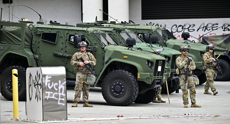 National Guard arrives in LA following days of chaotic protests and looting over Trump ICE raids