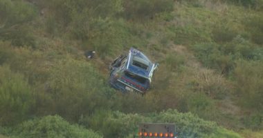 Six teenagers have been rushed to hospital with serious injuries following the crash.