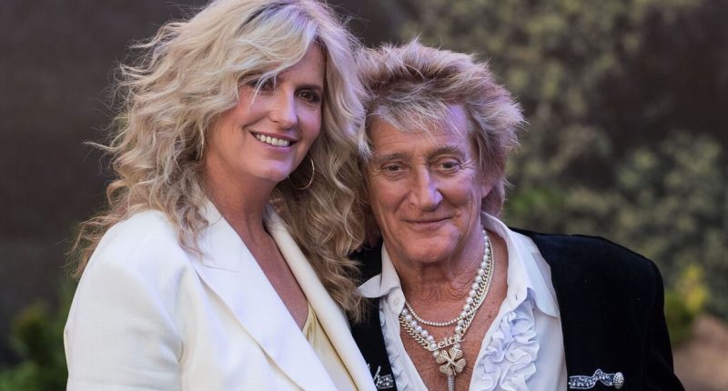 Penny Lancaster can't resist teasing Rod Stewart during Glastonbury rehearsal