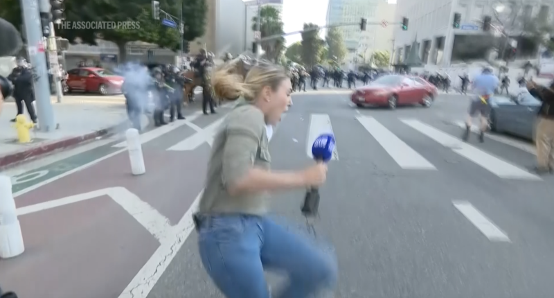 Reporter hit by rubber bullet during live report from Los Angeles immigration protests