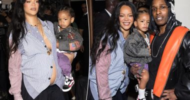 Rihanna and son Riot support A$AP Rocky at rapper’s runway show during Paris Fashion Week