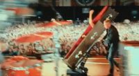 Rock legend's baffling exit as he is wheeled out of London concert in a coffin