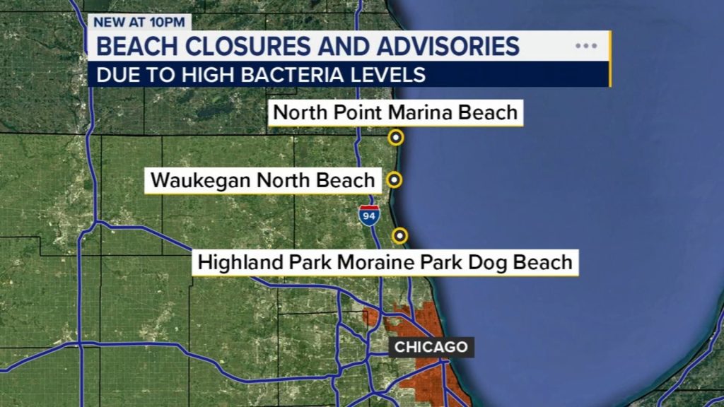 Several Chicago-area beaches along Lake Michigan, inland closed, under advisory due to high E. coli levels, health officials say