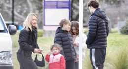 Tammy Hembrow puts on a brave face while sightseeing in Queenstown with half-brother Max Thynne and three kids - after marriage breakdown with Matt Zukowski