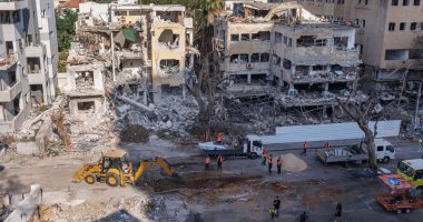 Buildings hit by ballistic missiles in Tel Aviv, Israel.