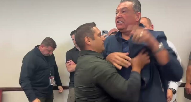 US Sen. Alex Padilla was forcibly removed after interrupting news conference by Homeland Security Secretary Kristi Noem