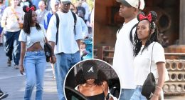 Zahara Jolie-Pitt, 20, and her boyfriend sport matching outfits at Disneyland as engagement rumors swirl