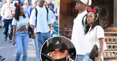 Zahara Jolie-Pitt, 20, and her boyfriend sport matching outfits at Disneyland as engagement rumors swirl