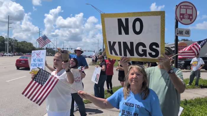 ‘America has not lost its soul:’ Hundreds protest against Donald Trump in Casselberry