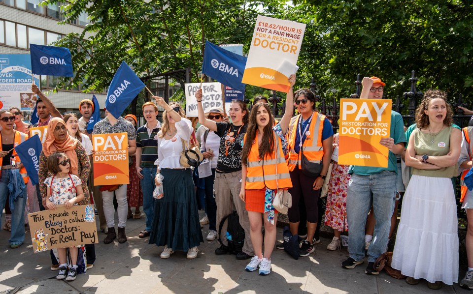 Doctors on strike in London.